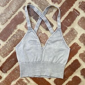NWOT Free People Good Karma Crop Tank - Size XS/S - Ice Grey